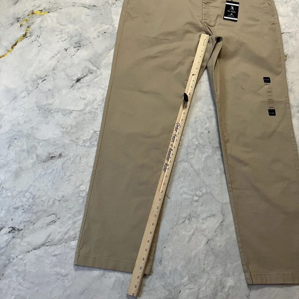 St Aisle‎ Pants Womens Sz 40 X 34 Tan Classic Fit Beige Stretch Chino Flex Waist